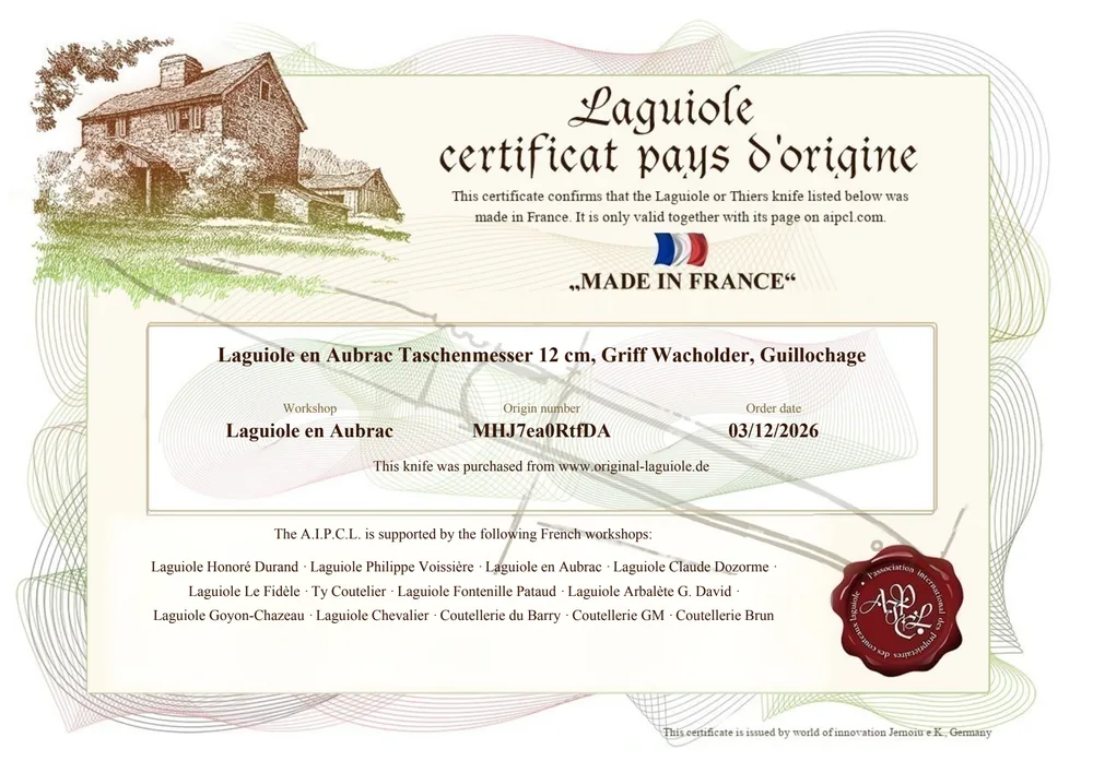 A.I.P.C.L. certificate of authenticity